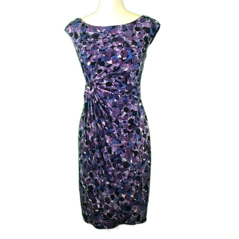 DRESSBARN (6P) Purple Boatneck Dress